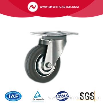 Braked Threaded Stem Swivel Medium Duty Rubber Castors